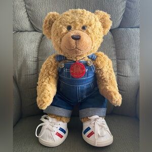 Build-A-Bear Limited Edition Centennial Collectibear Overalls Sneakers Teddy